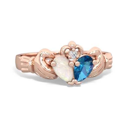 opal-london topaz claddagh ring