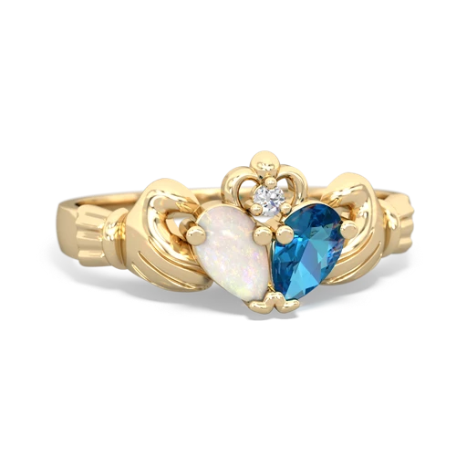 opal-london topaz claddagh ring