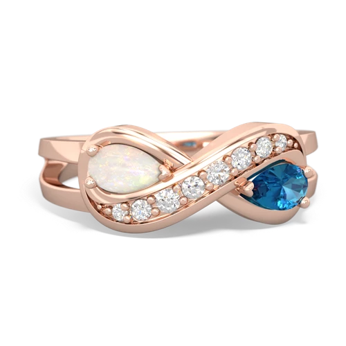 opal-london topaz diamond infinity ring