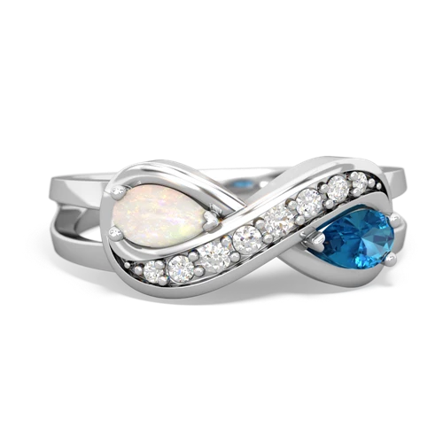 opal-london topaz diamond infinity ring