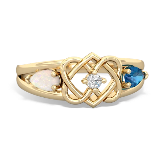 opal-london topaz double heart ring