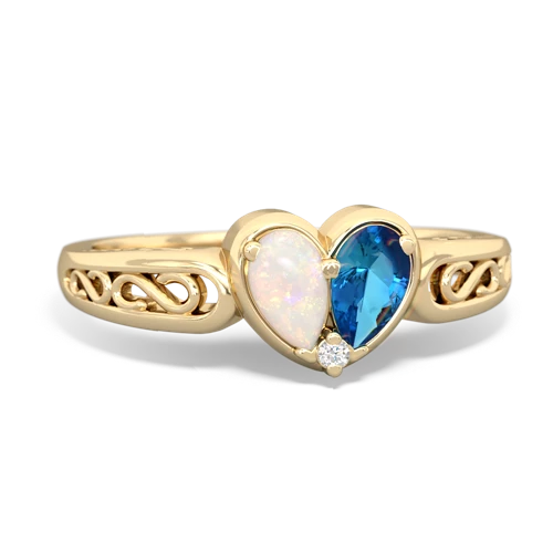 opal-london topaz filligree ring