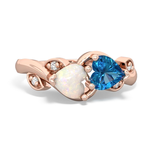 opal-london topaz floral keepsake ring