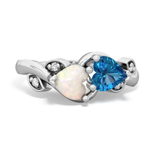 opal-london topaz floral keepsake ring