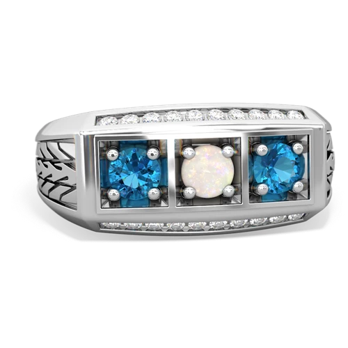 opal-london topaz three stone ring