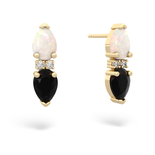 opal-onyx bowtie earrings
