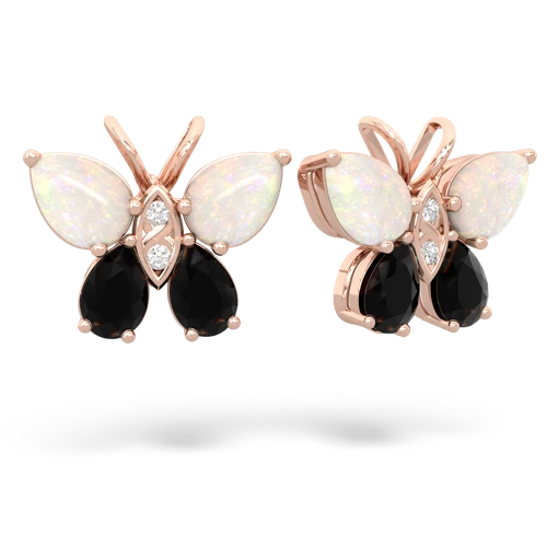 opal-onyx butterfly earrings