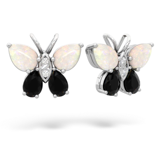 opal-onyx butterfly earrings
