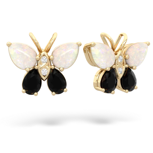 opal-onyx butterfly earrings