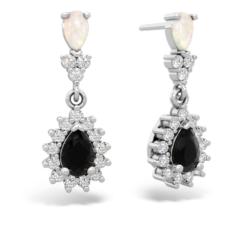 opal-onyx dangle earrings