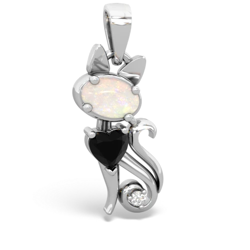 opal-onyx kitten pendant