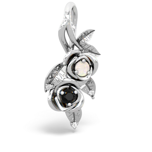 Opal Genuine Opal with Genuine Black Onyx Rose Vine pendant Pendant