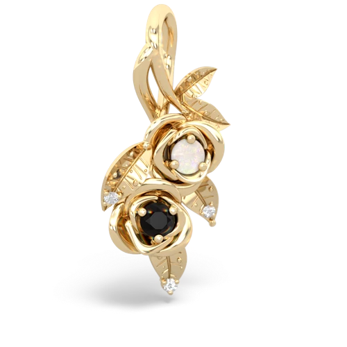 opal-onyx rose vine pendant