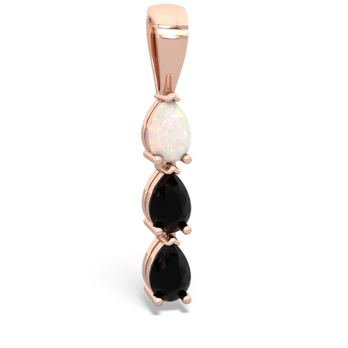 Opal Genuine Opal with Genuine Black Onyx and  Three Stone pendant Pendant