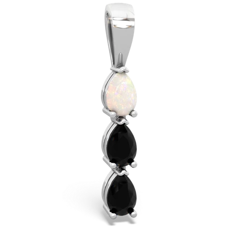 opal-onyx three stone pendant