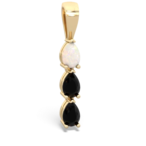 opal-onyx three stone pendant