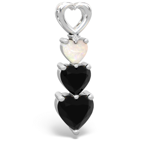 Opal Genuine Opal with Genuine Black Onyx and  Past Present Future pendant Pendant