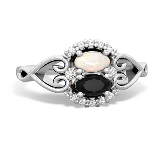 Opal Genuine Opal with Genuine Black Onyx Love Nest ring Ring