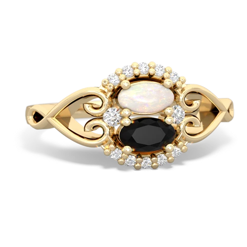 Opal Genuine Opal with Genuine Black Onyx Love Nest ring Ring