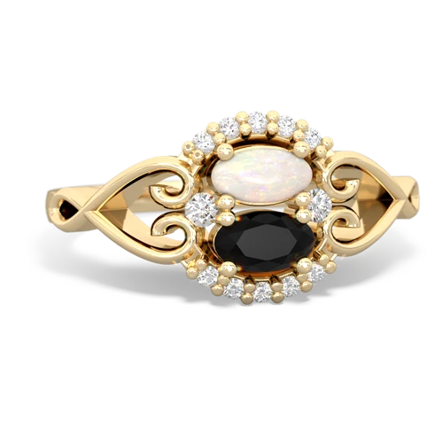 opal-onyx antique keepsake ring