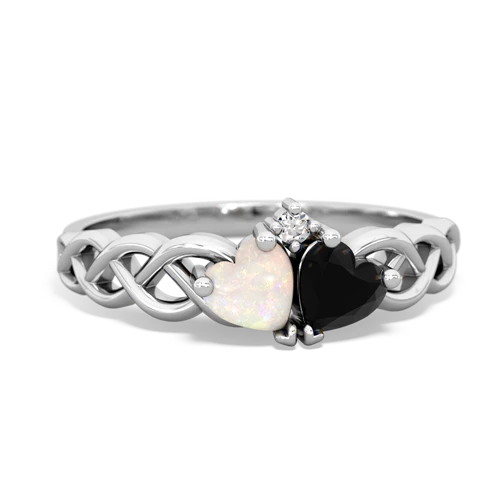 opal-onyx celtic braid ring