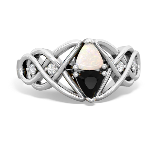 opal-onyx celtic knot ring