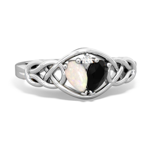 opal-onyx celtic knot ring