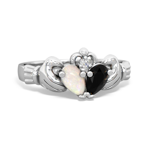 Opal Genuine Opal with Genuine Black Onyx Claddagh ring Ring