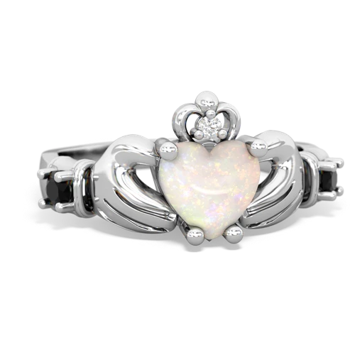 Opal Genuine Opal with Genuine Black Onyx and  Claddagh ring Ring