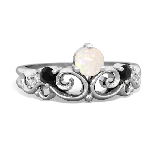 Opal Genuine Opal with Genuine Black Onyx and Genuine Opal Crown Keepsake ring Ring