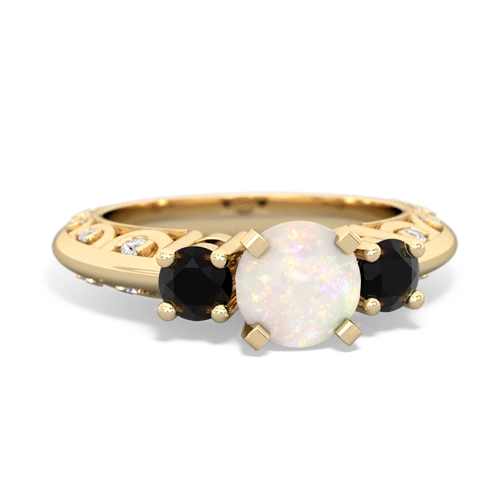 opal-onyx engagement ring