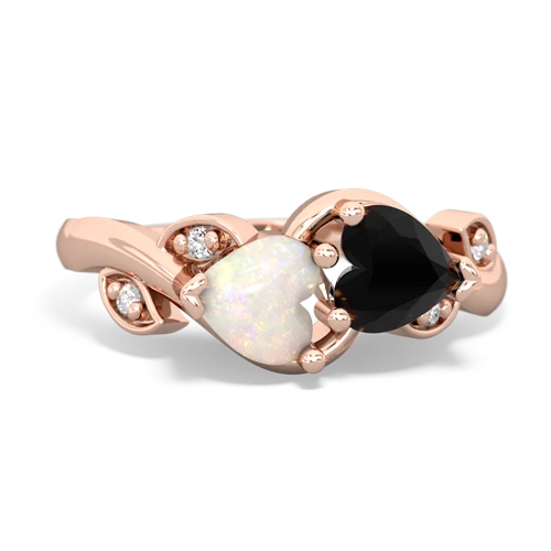 opal-onyx floral keepsake ring