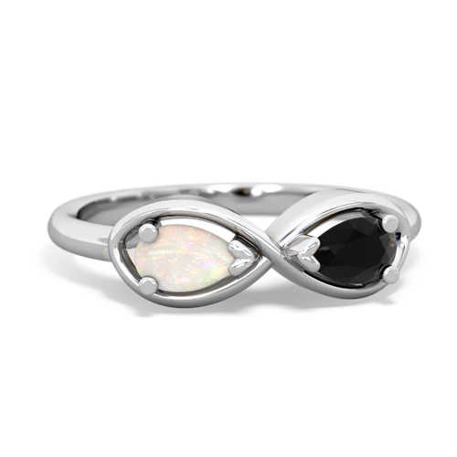 Opal Genuine Opal with Genuine Black Onyx Infinity ring Ring