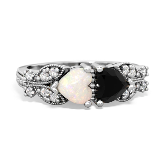 opal-onyx keepsake butterfly ring