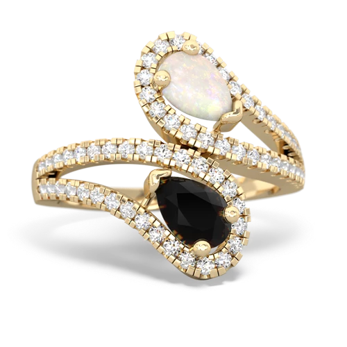 opal-onyx pave swirls ring