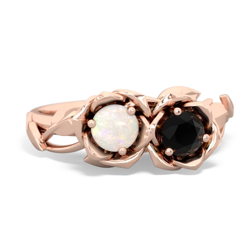 Opal Genuine Opal with Genuine Black Onyx Rose Garden ring Ring