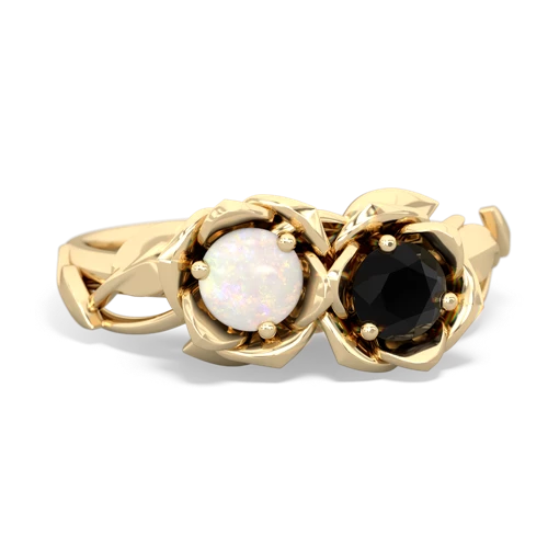 opal-onyx roses ring