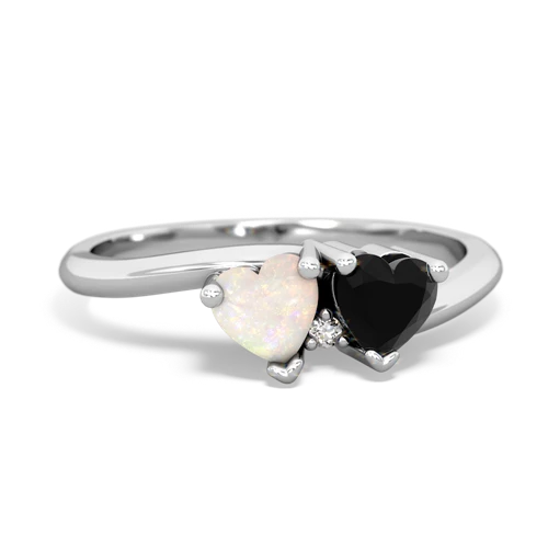 Opal Genuine Opal with Genuine Black Onyx Sweetheart's Promise ring Ring