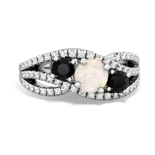 opal-onyx three stone pave ring