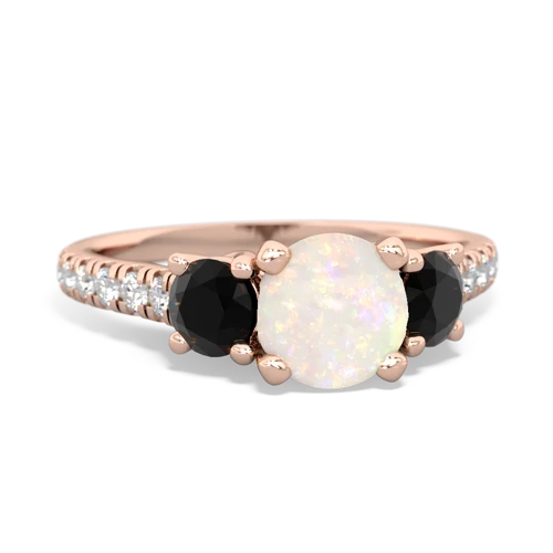 opal-onyx trellis pave ring