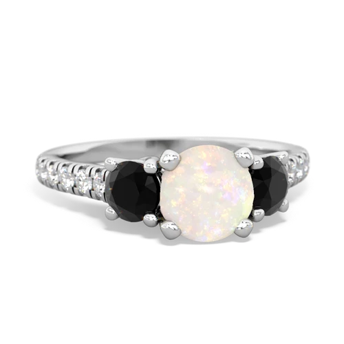 opal-onyx trellis pave ring