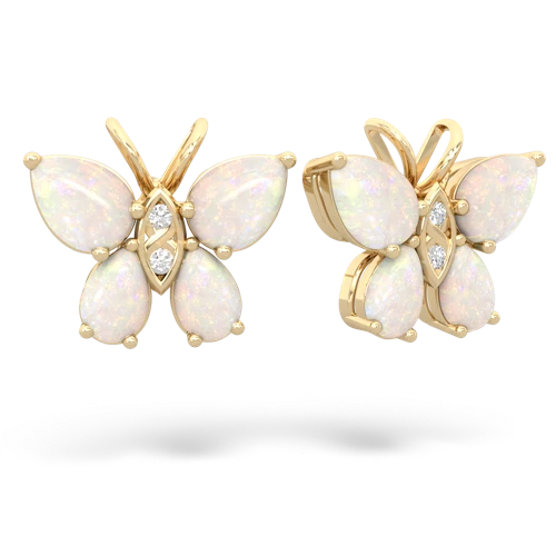 opal-opal butterfly earrings