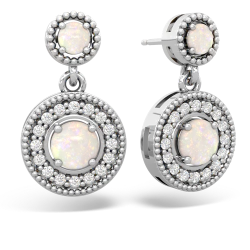 opal-opal halo earrings