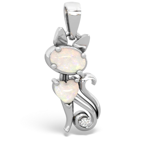 opal-opal kitten pendant