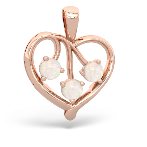 fire opal-pink sapphire love heart pendant