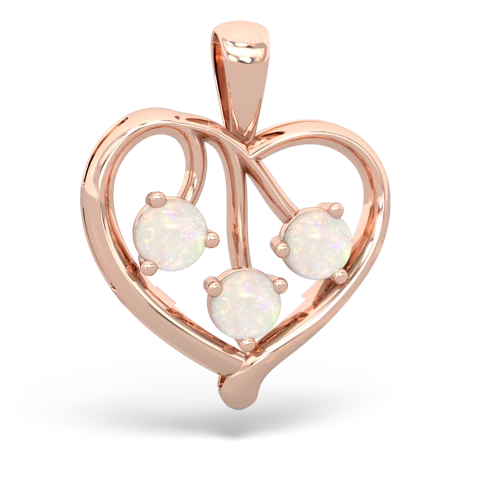 opal-opal love heart pendant