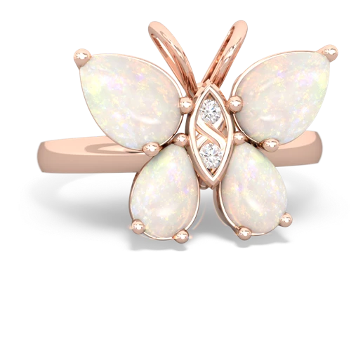 opal-opal butterfly ring