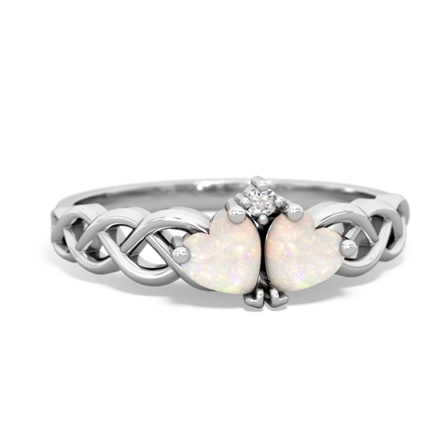 opal-opal celtic braid ring