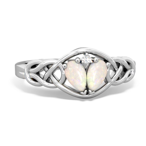 opal-opal celtic knot ring