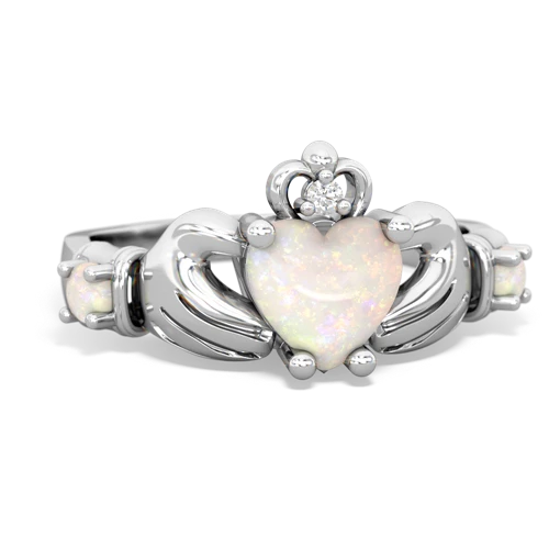 smoky quartz-white topaz claddagh ring